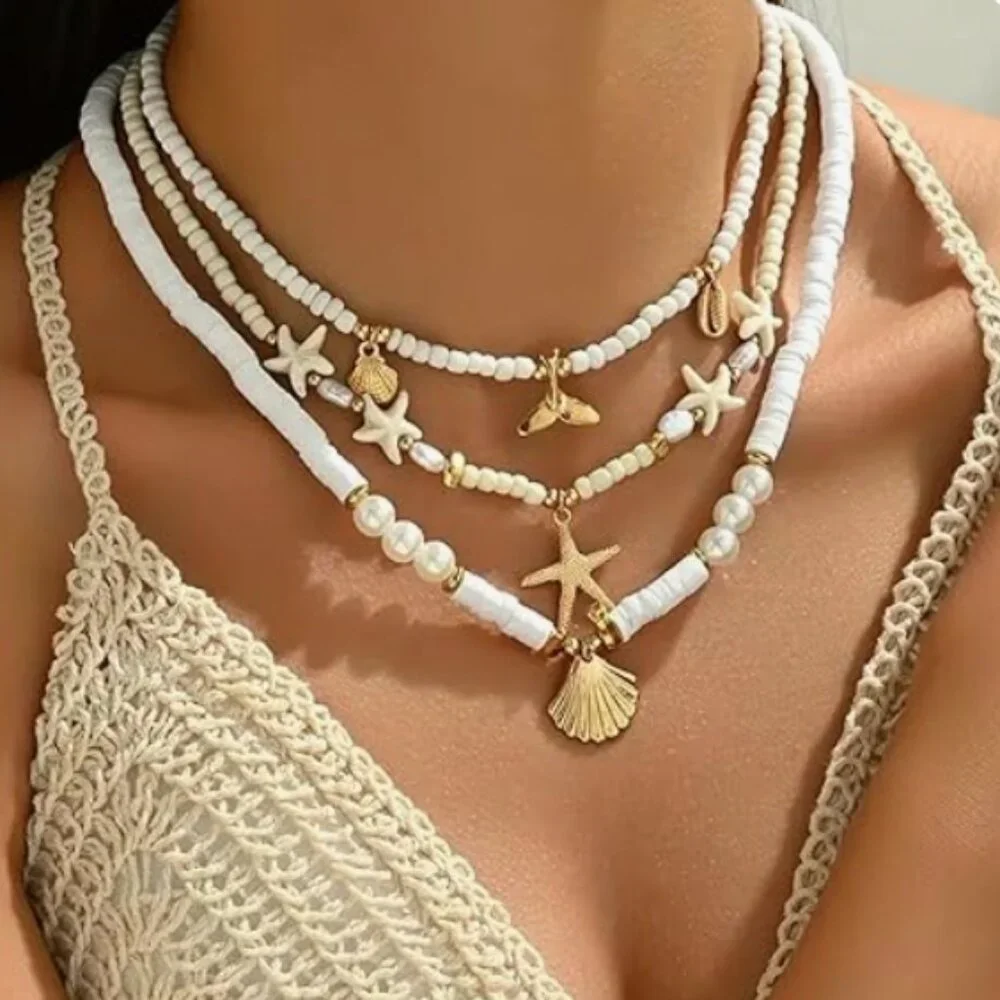 Starfish Charm Necklace – Adjustable Ocean-Inspired Beach Jewelry